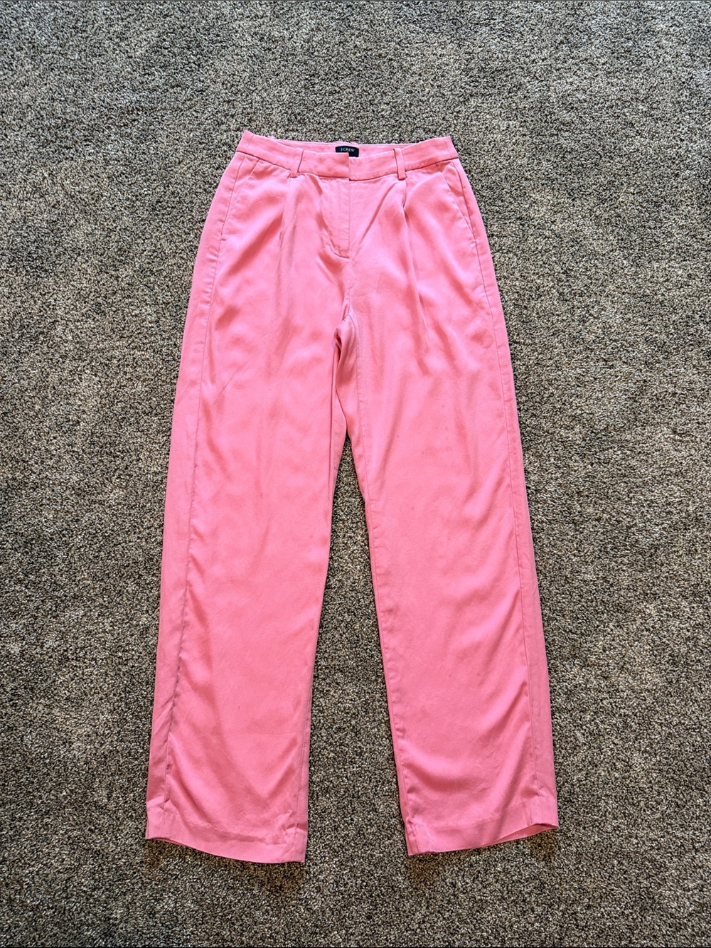 J. Crew Bubble Gum Pink Wide-Leg High-Rise Trousers